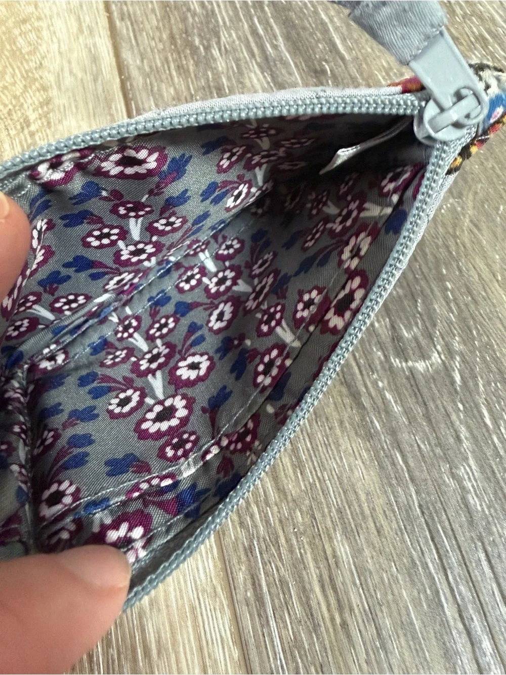 Vera Bradley Floral Paisley Quilted ID Case Keychain Wallet